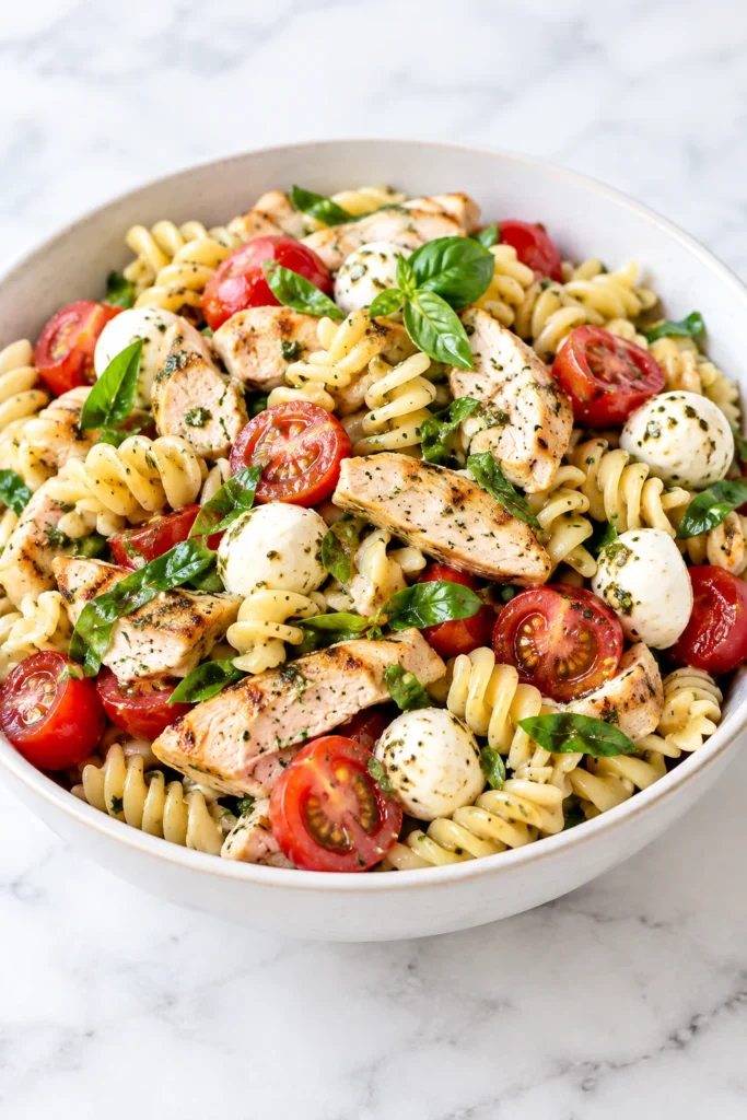 Chicken Caprese Pasta Salad — Easy & Delicious Chicken Caprese Pasta Salad