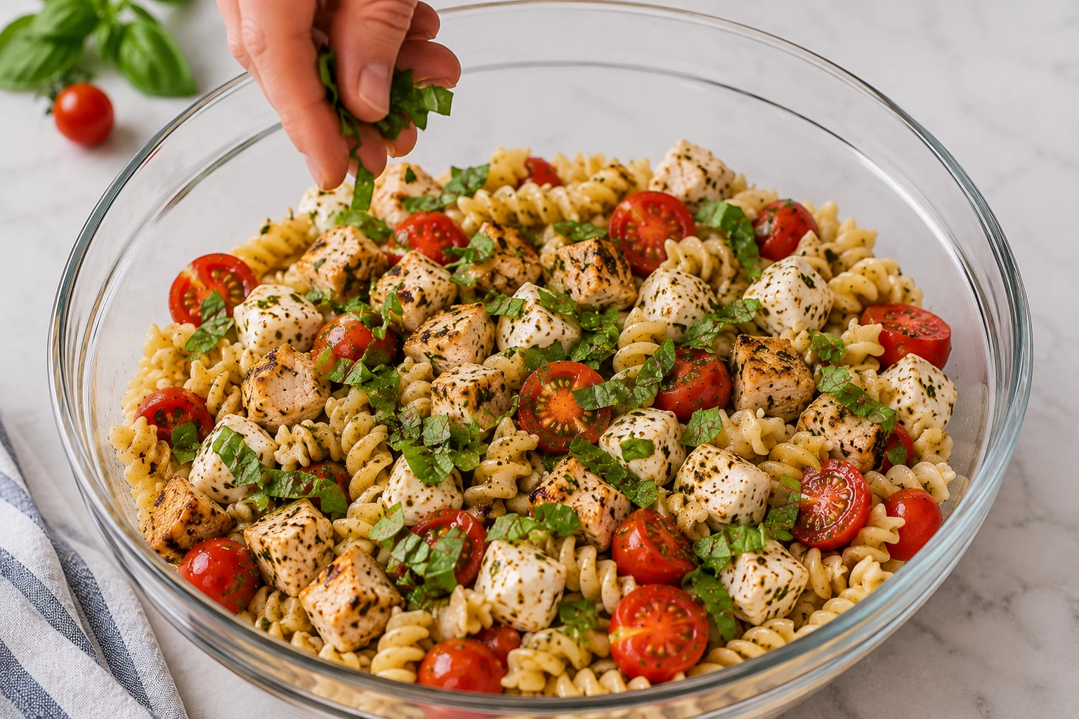 Chicken Caprese Pasta Salad step 8