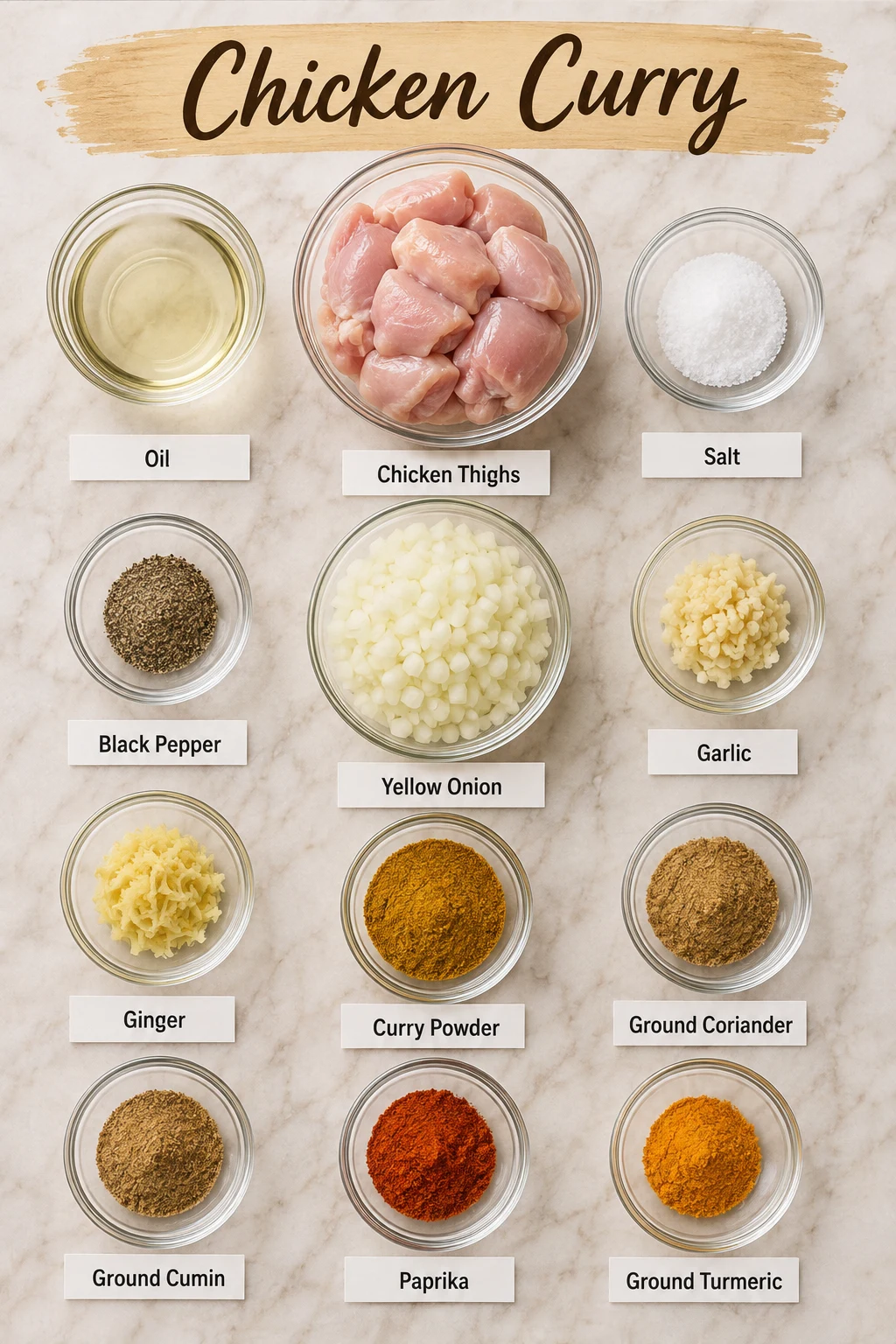 Chicken Curry ingredients