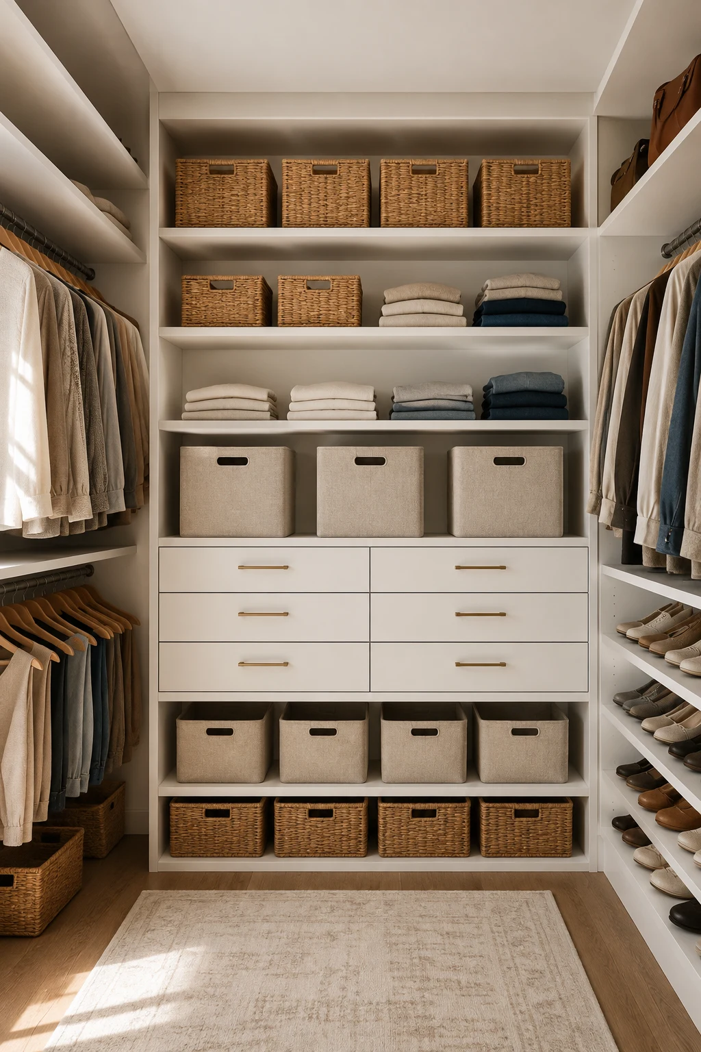 Build Your Closet Organization Around Matching Storage Bins — closet organization