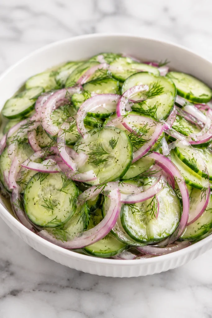 Cucumber Onion Salad with Vinegar