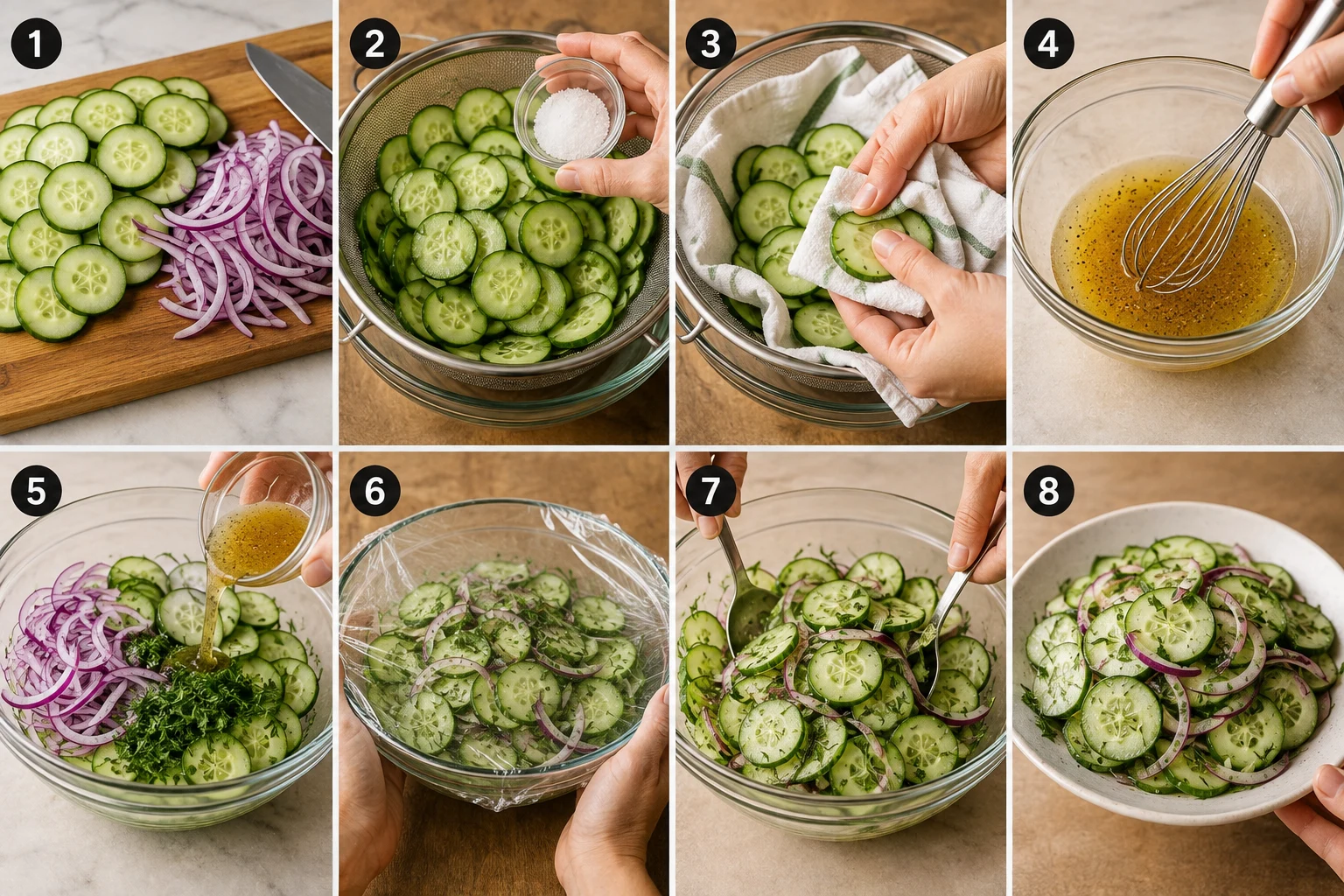 cucumber salad vinegar step by step