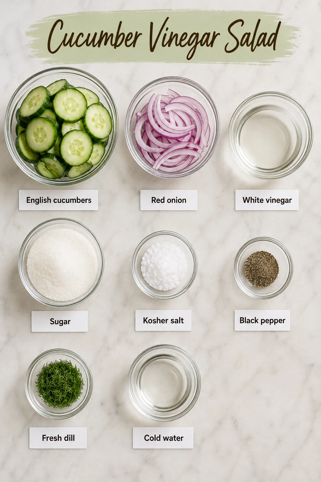 Cucumber Vinegar Salad ingredients