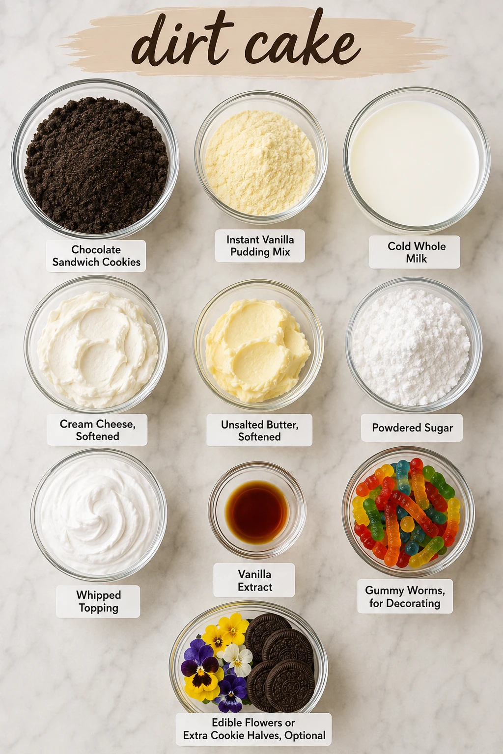 dirt cake ingredients dirt cake ingredients