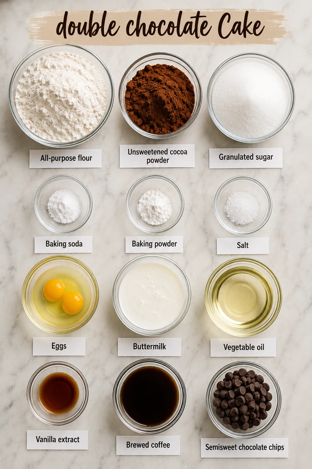 double chocolate Cake ingredients double chocolate Cake ingredients