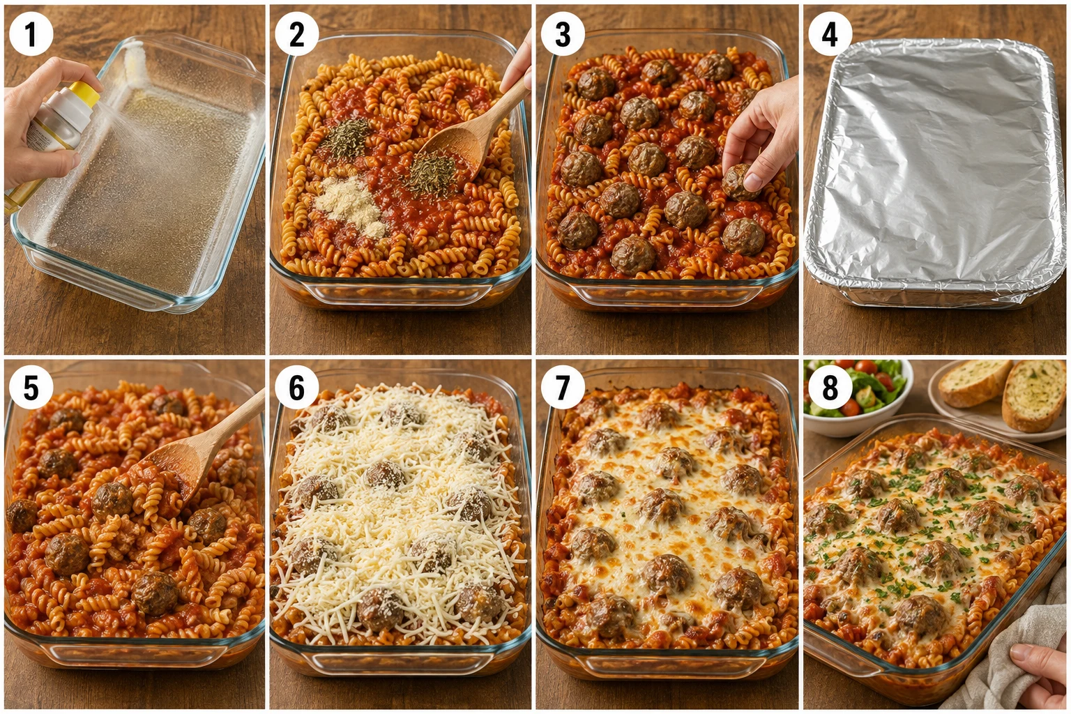 Dump-and-Bake Meatball Casserole step by step
