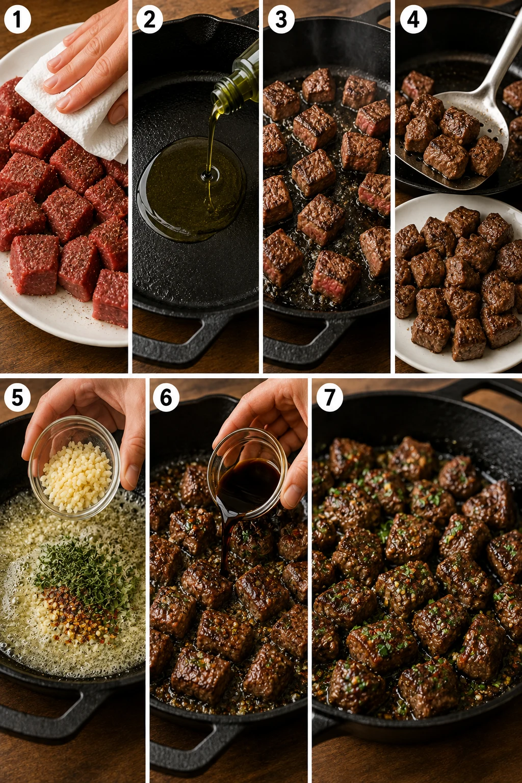 garlic butter steak bites step by step garlic butter steak bites step by step