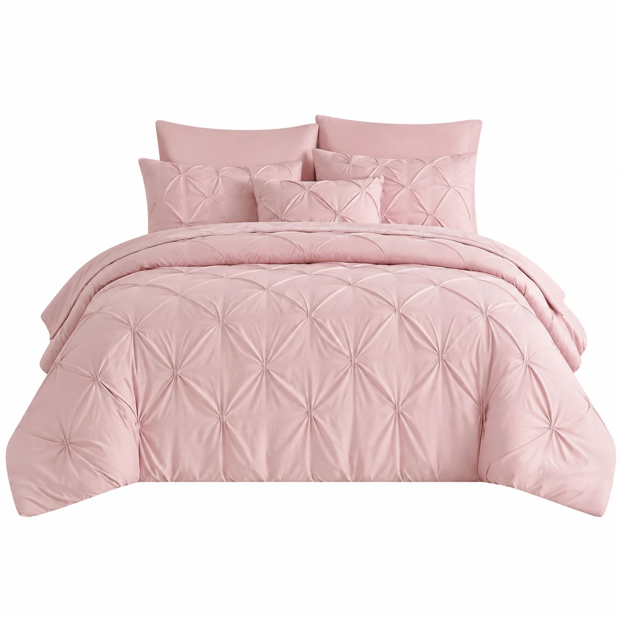 Bedsure Queen Bedding Set 7 Pieces with Comforter and Sheets, Pink