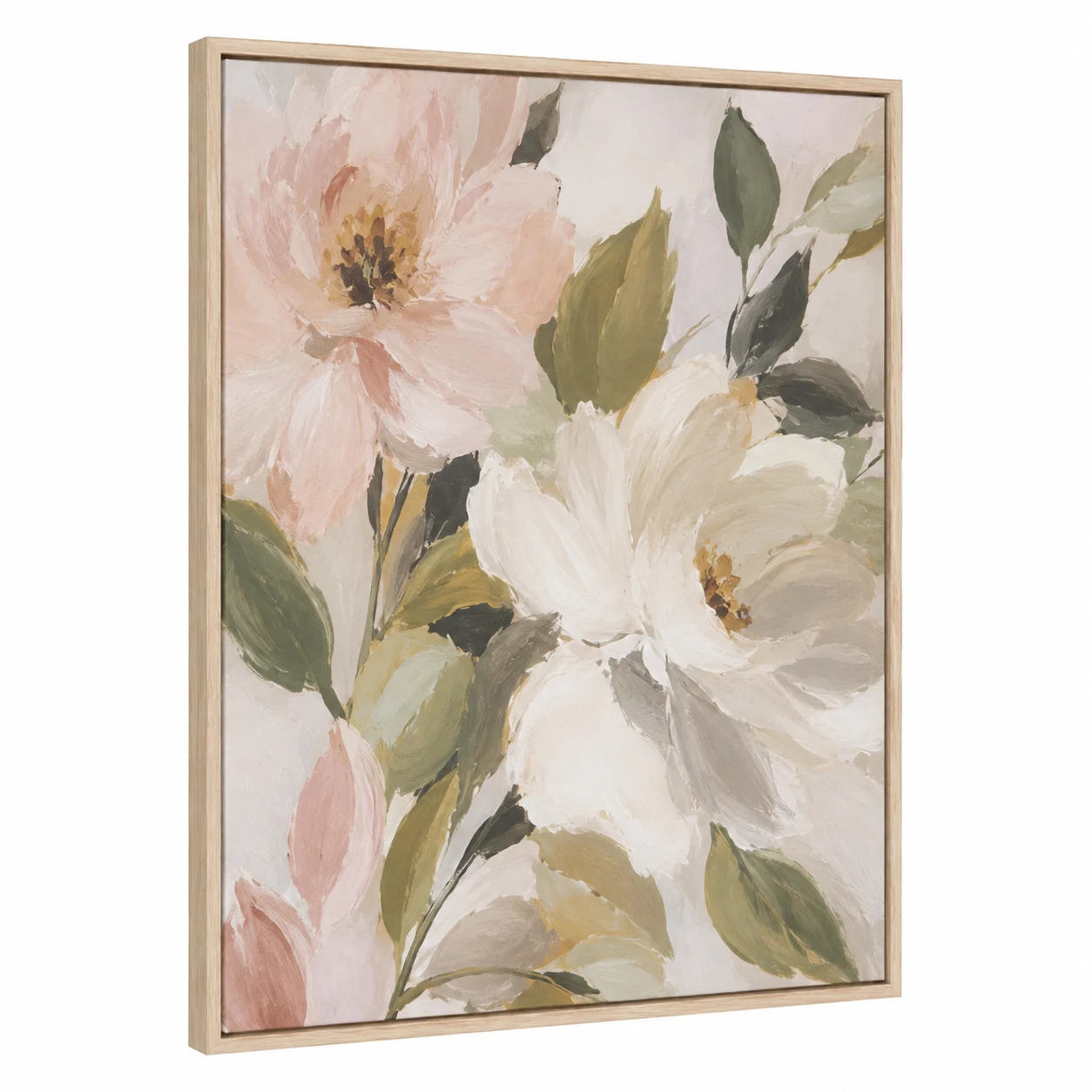 Kate and Laurel Sylvie Framed Floral Canvas Wall Art