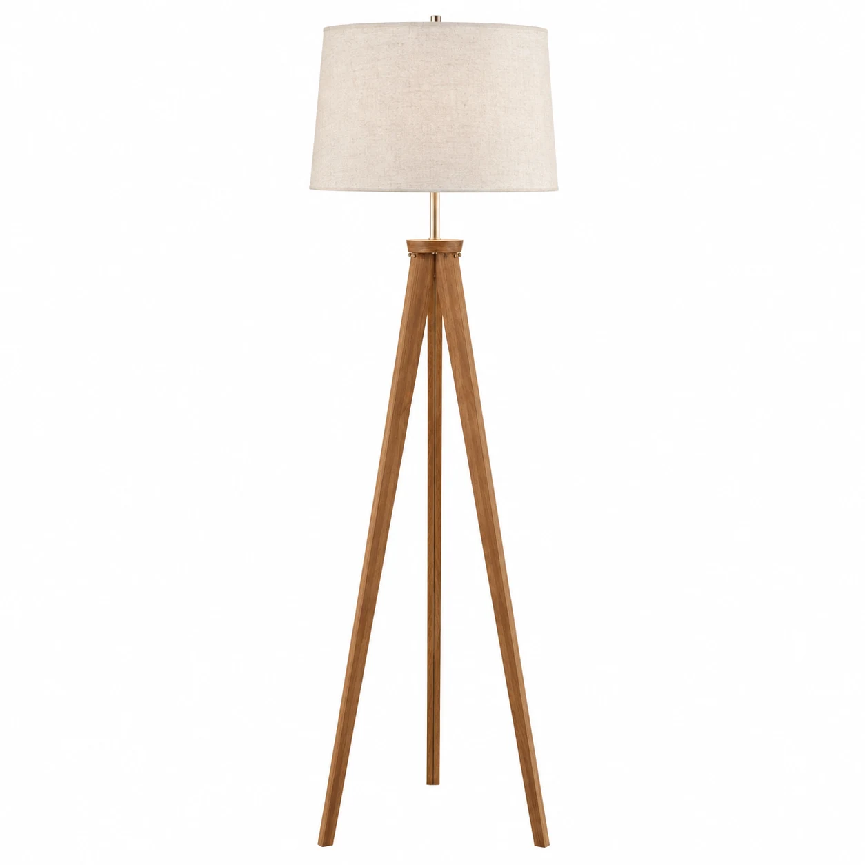 LEPOWER Wood Tripod Floor Lamp with Linen Shade