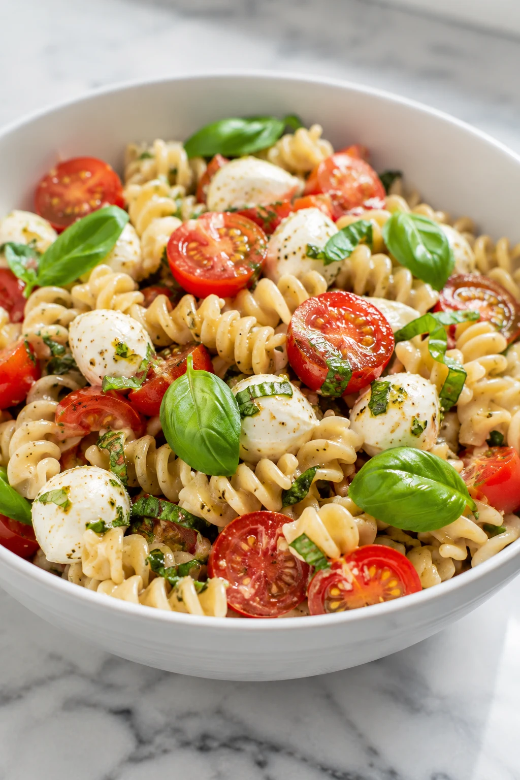 Gluten free caprese pasta salad recipe — easy step-by-step dish