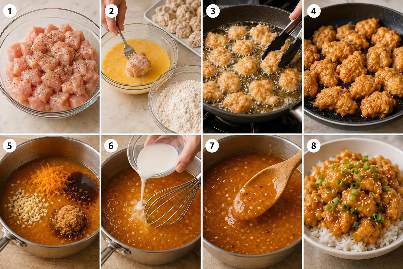 Gluten Free Orange Chicken step by step