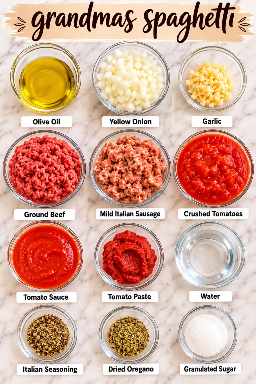 grandmas spaghetti ingredients