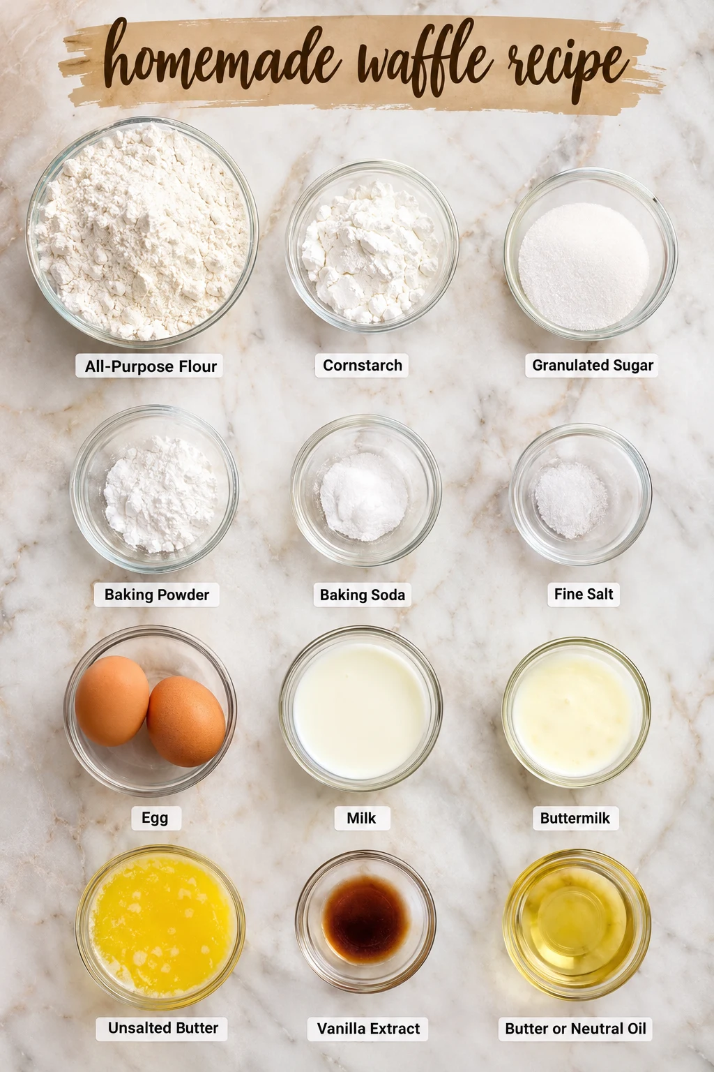 homemade waffle recipe ingredients
