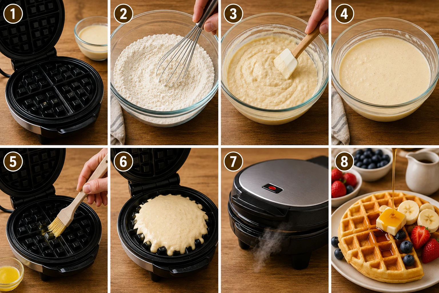 homemade waffle recipe step by step