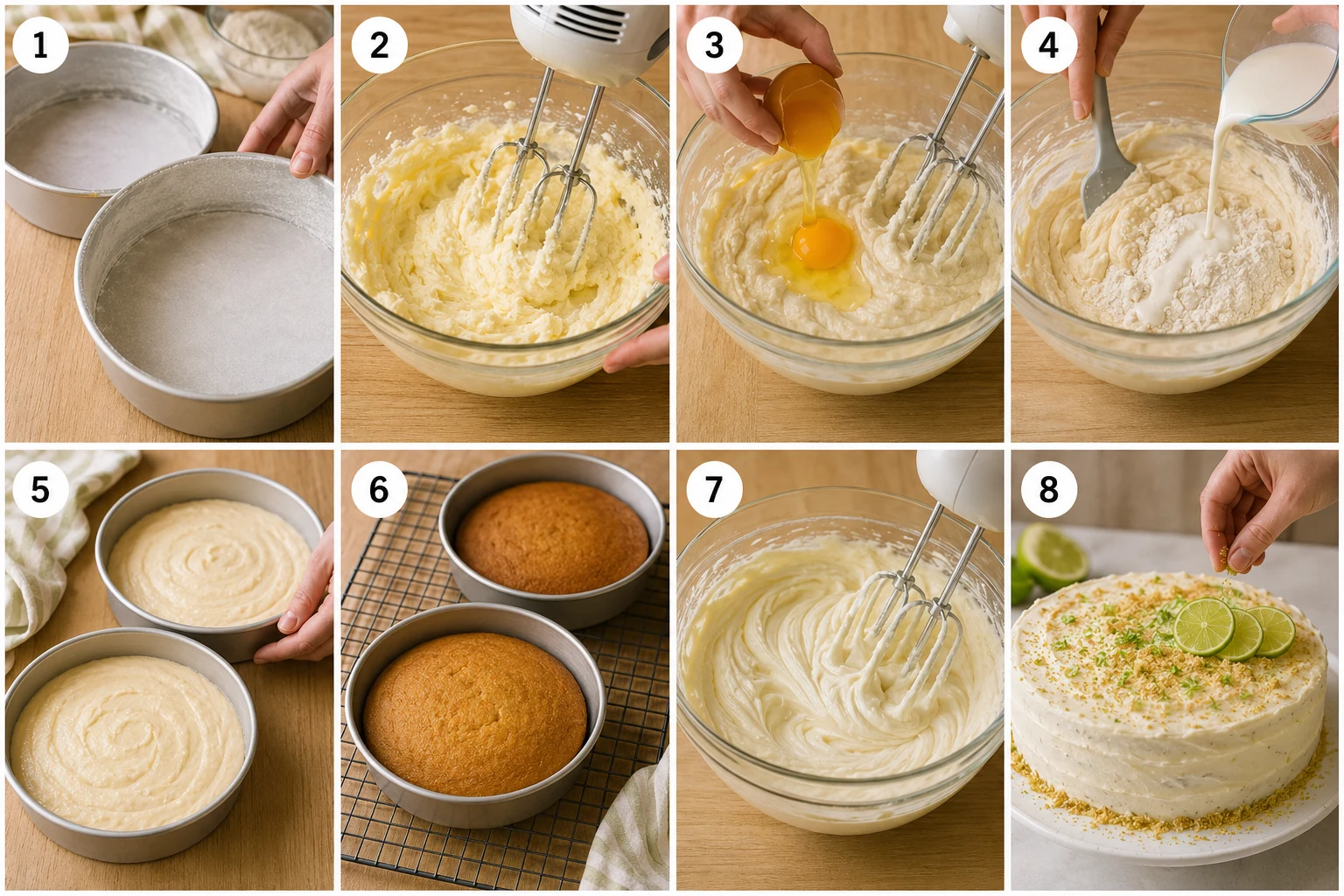 Key Lime Cake Recipe step by step