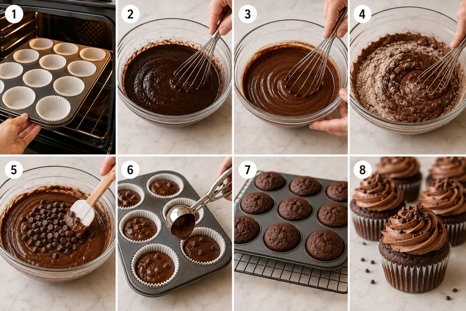 mayonnaise chocolate cupcake recipe step by step