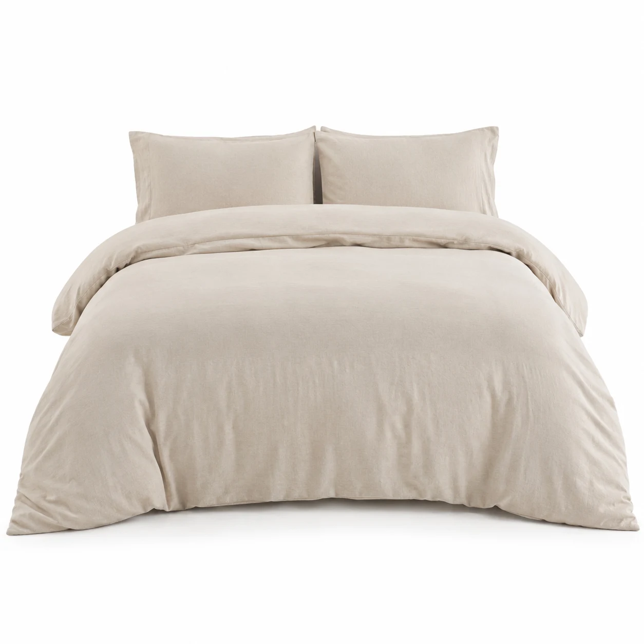 Bedsure Linen Blend Duvet Cover Set, Queen, Beige