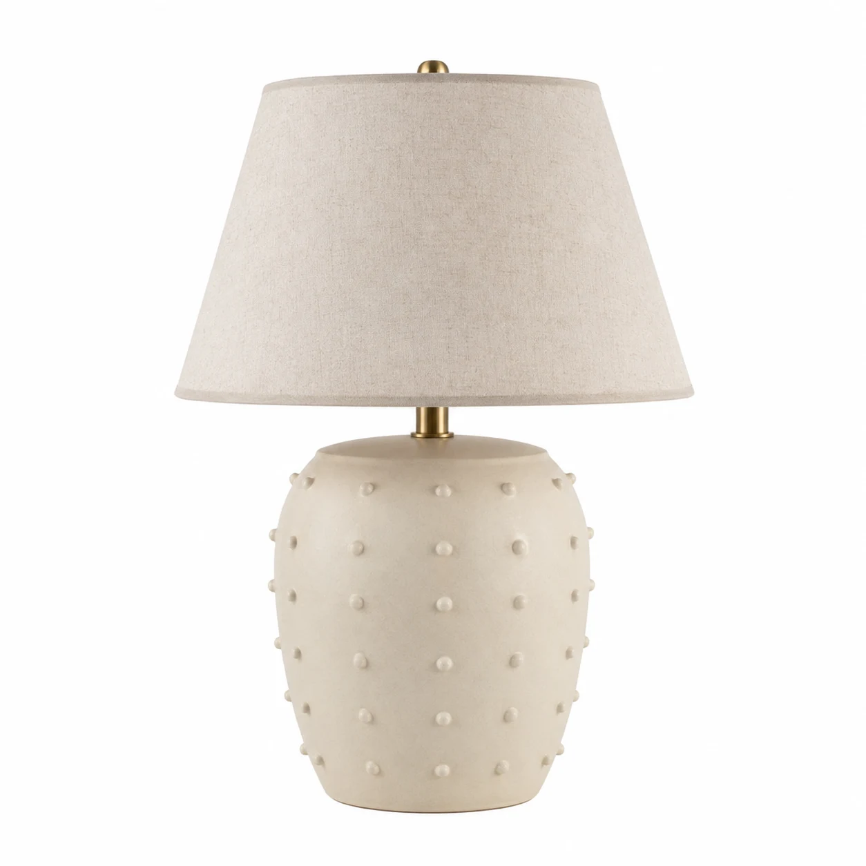 Rivet Modern Ceramic Table Lamp with Linen Shade