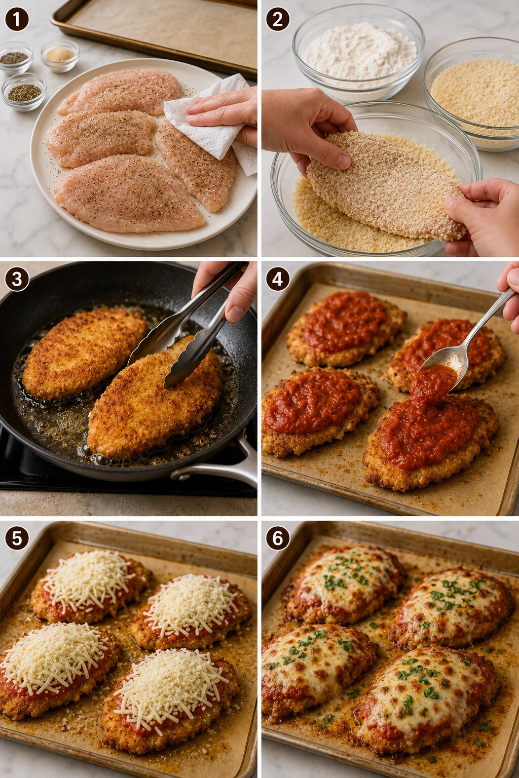 Parmesan Chicken step by step