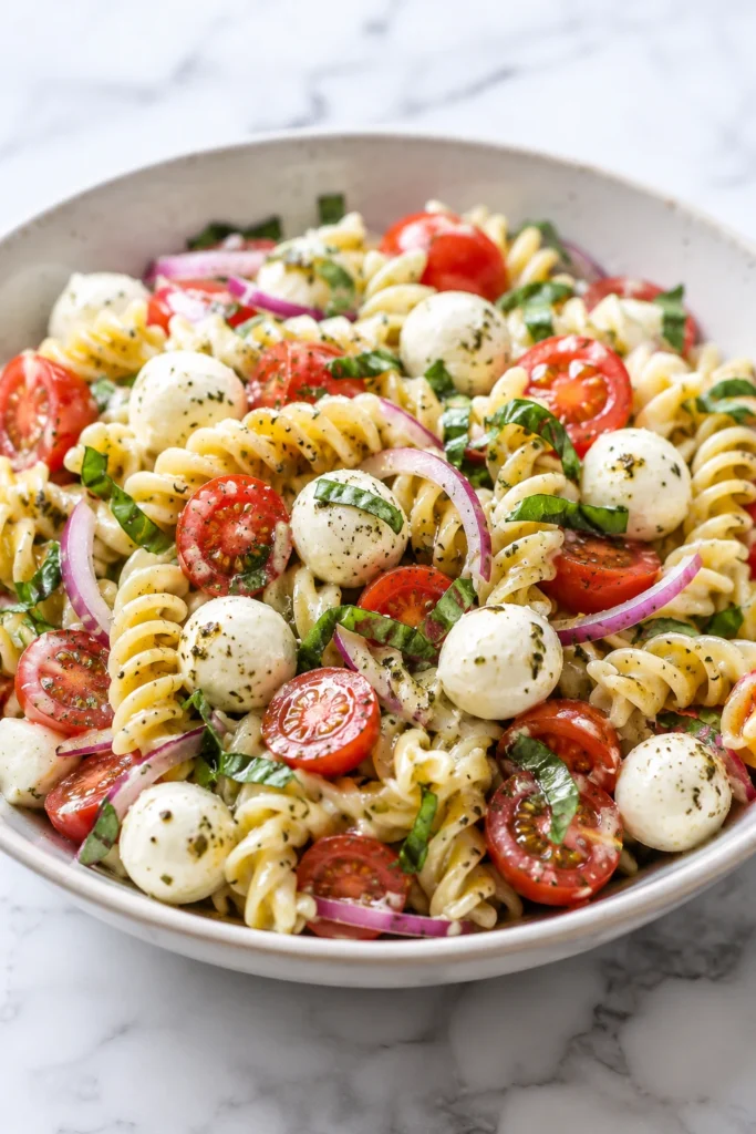 Pasta Salad with Mozzarella Balls