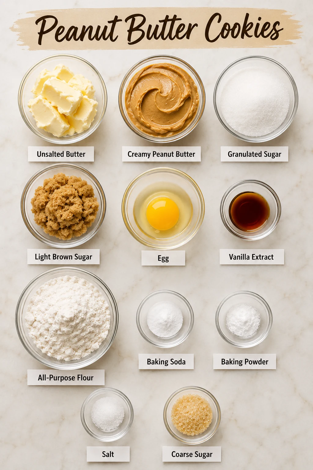 Peanut Butter Cookies ingredients