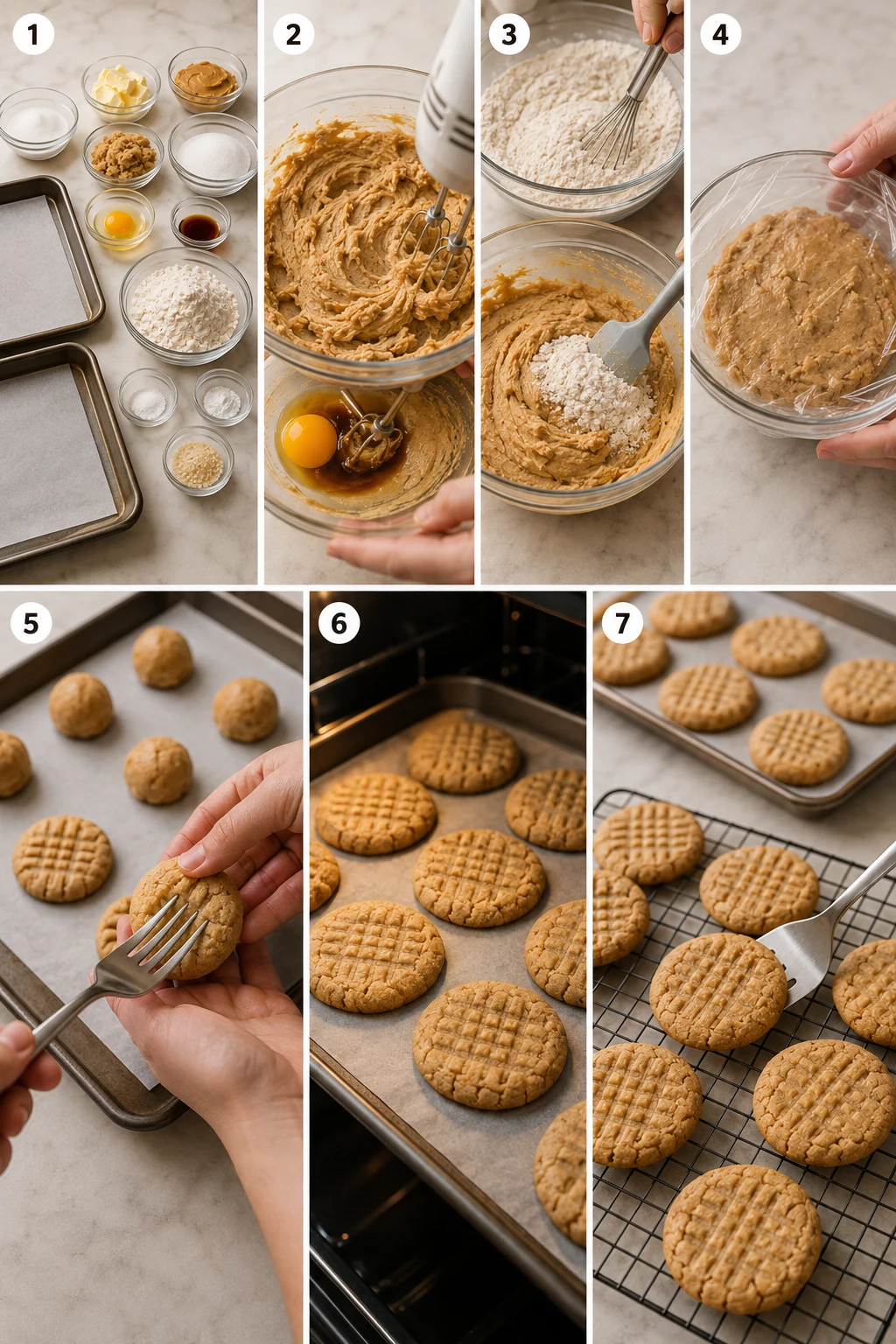 Peanut Butter Cookies step by step