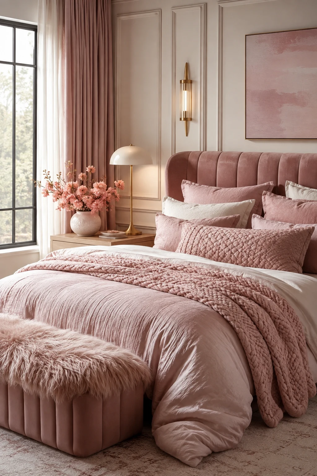 Layer Luxurious Pink Bedroom Decor With Textiles — pink bedroom decor