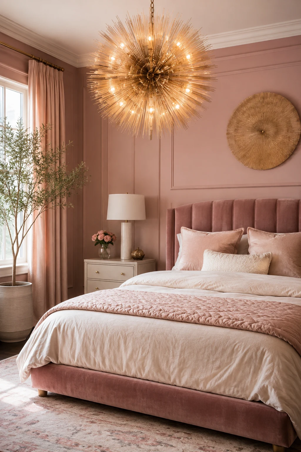 Style Pink Bedroom Decor With Statement Lighting — pink bedroom decor