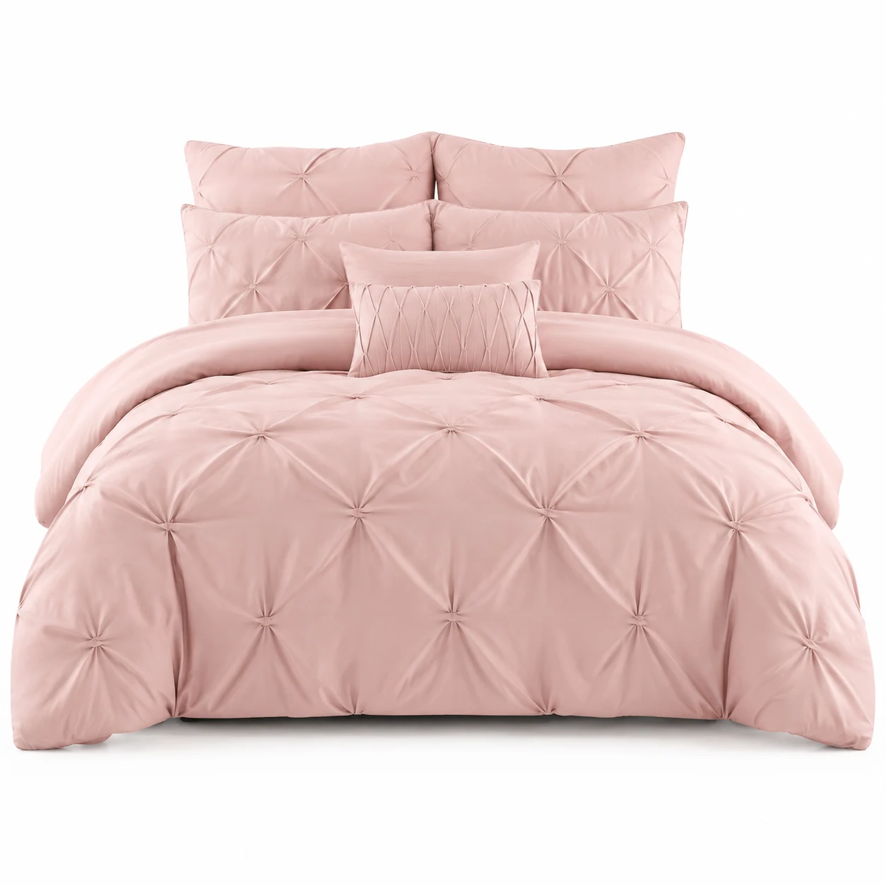 Bedsure Blush Pink Comforter Set Queen 7 Pieces