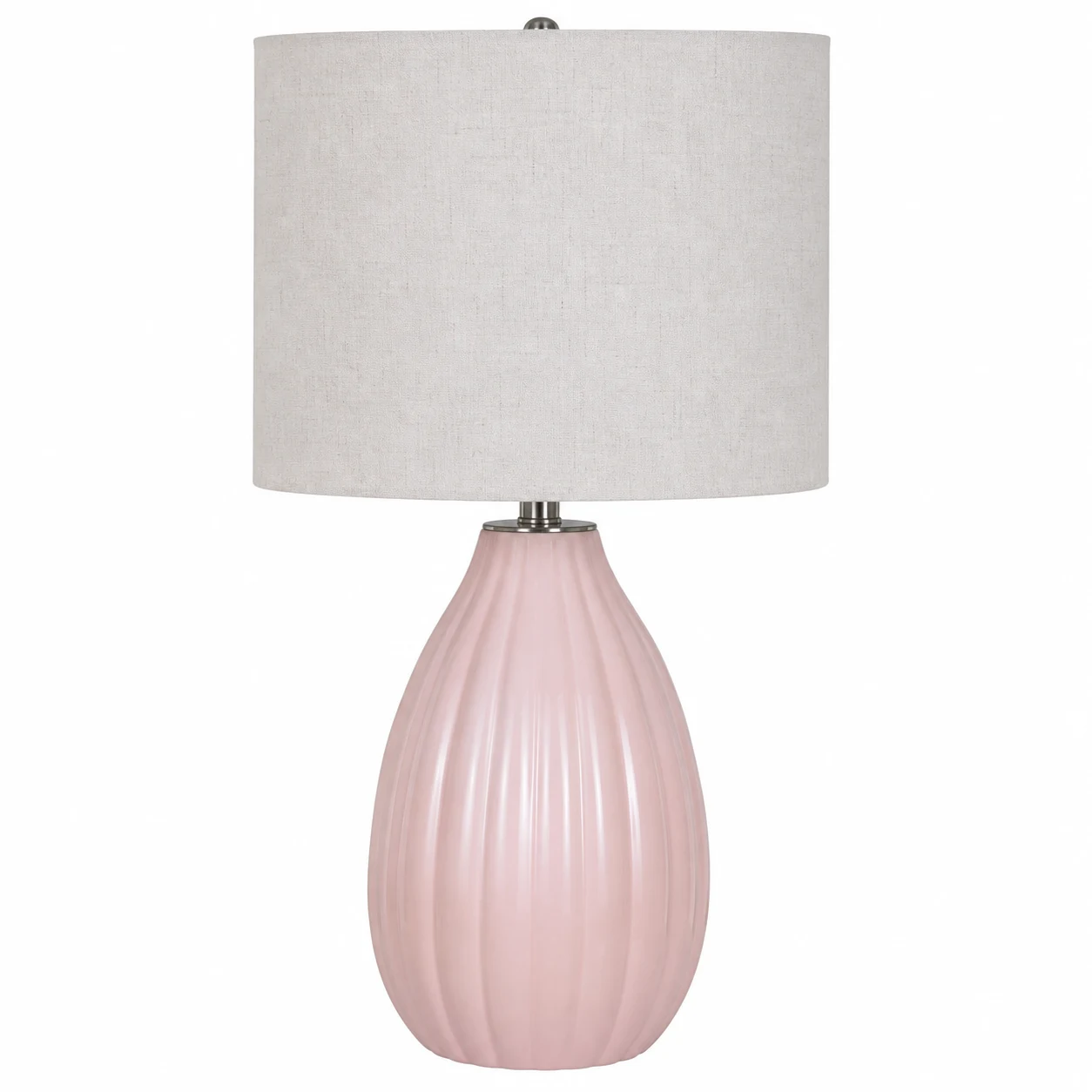 Simple Designs LT2066-PNK Ceramic Bedside Table Lamp