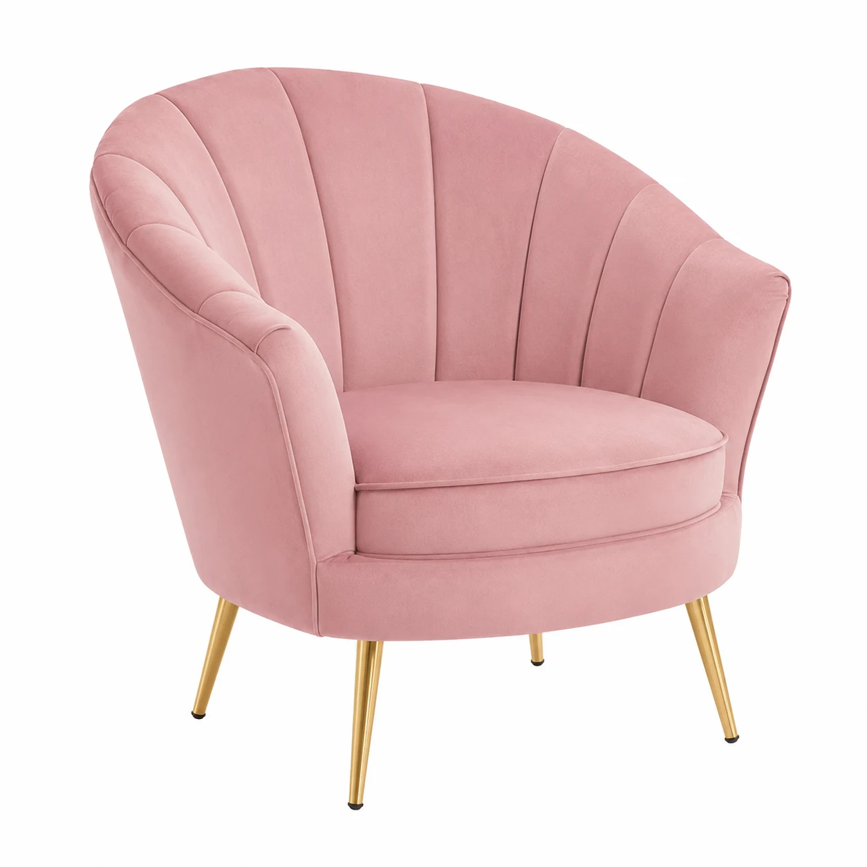 Yaheetech Modern Velvet Accent Chair Pink