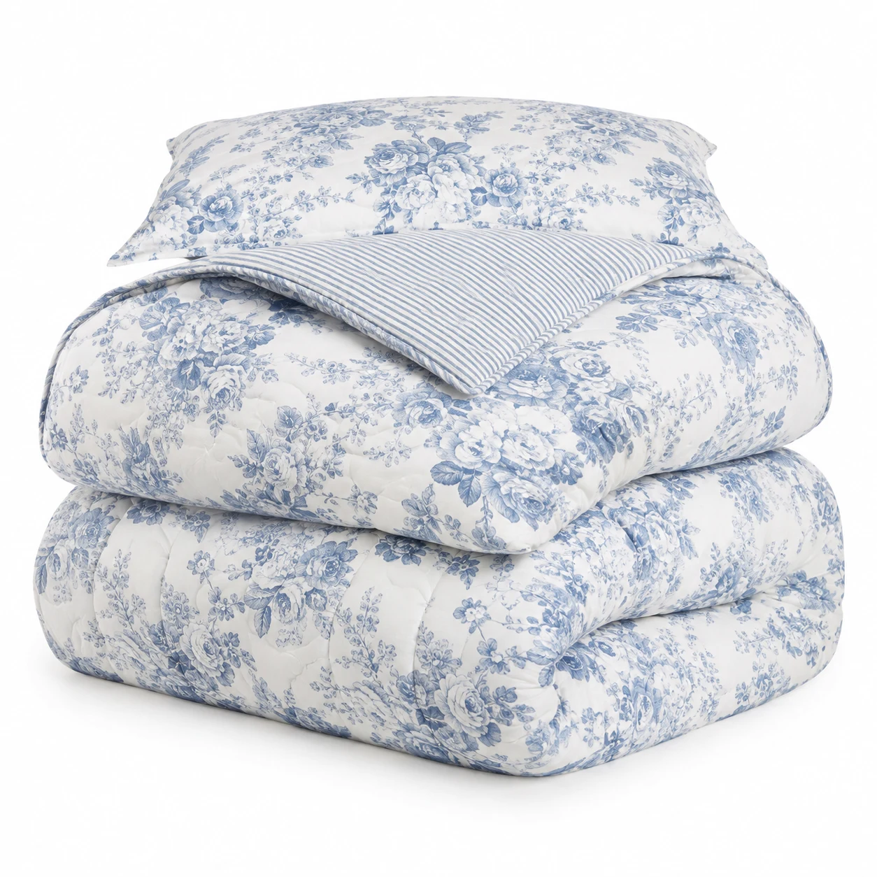 Laura Ashley Home Blue Floral Queen Comforter Set
