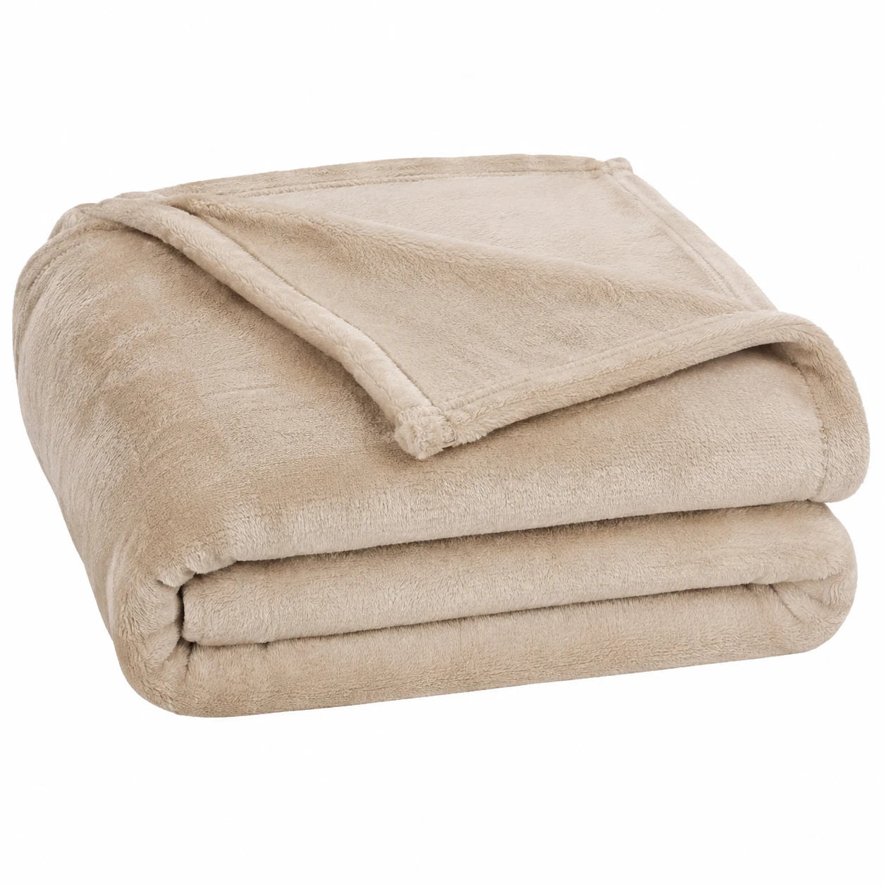 Exclusivo Mezcla Fleece Throw Blanket Beige