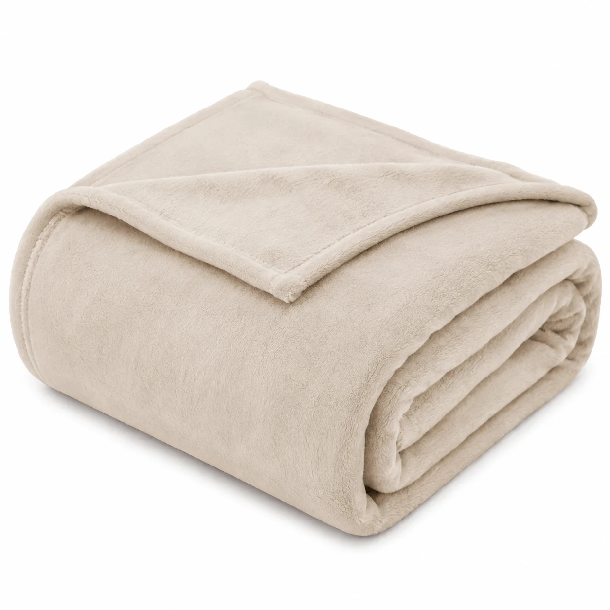 Exclusivo Mezcla Fleece Throw Blanket Beige