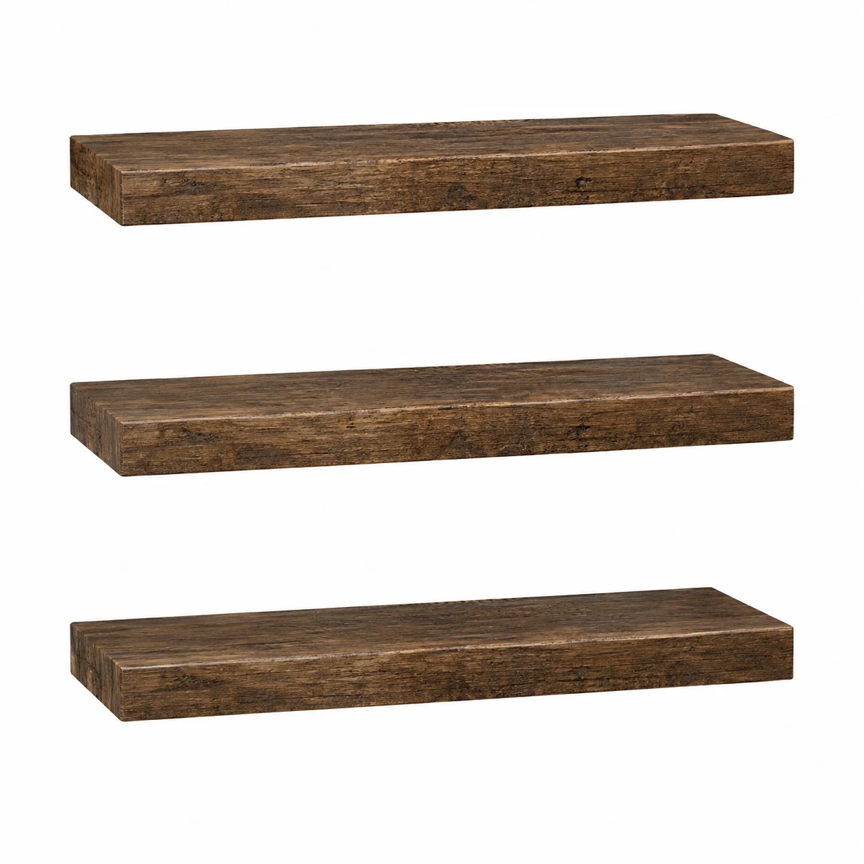BAYKA Floating Shelves for Wall, Rustic Wood Wall Shelves Set of 3