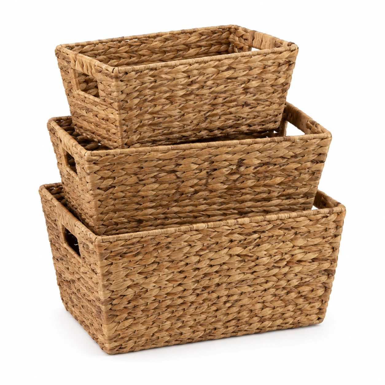 StorageWorks Woven Storage Baskets with Handles, Set of 3