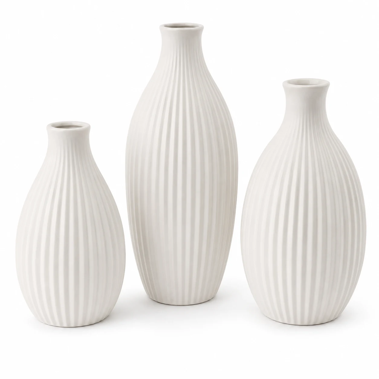 Sullivans White Ceramic Vase Set, 3 Pieces