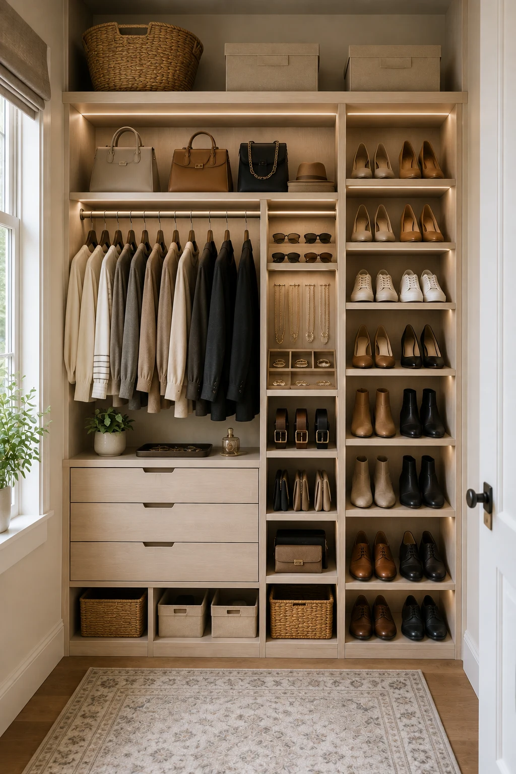 Create Dedicated Zones for Shoes and Accessories — small closet organization
