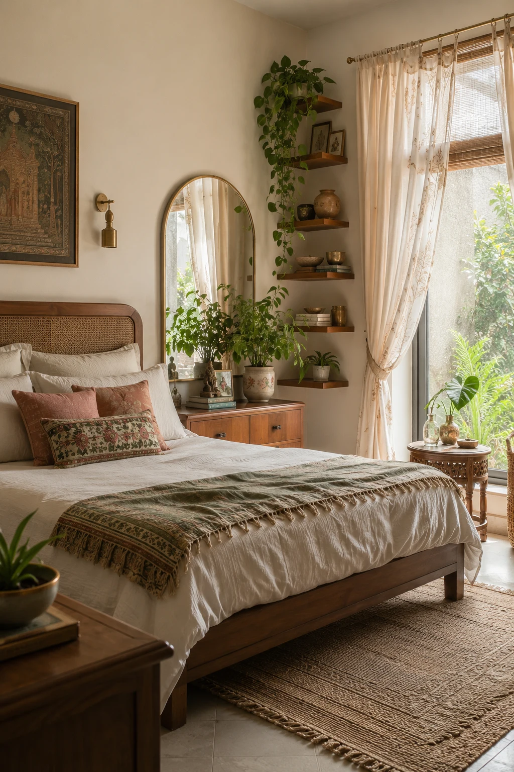 Decorate with Plants, Mirrors, and Meaningful Accessories — small indian bedroom decor