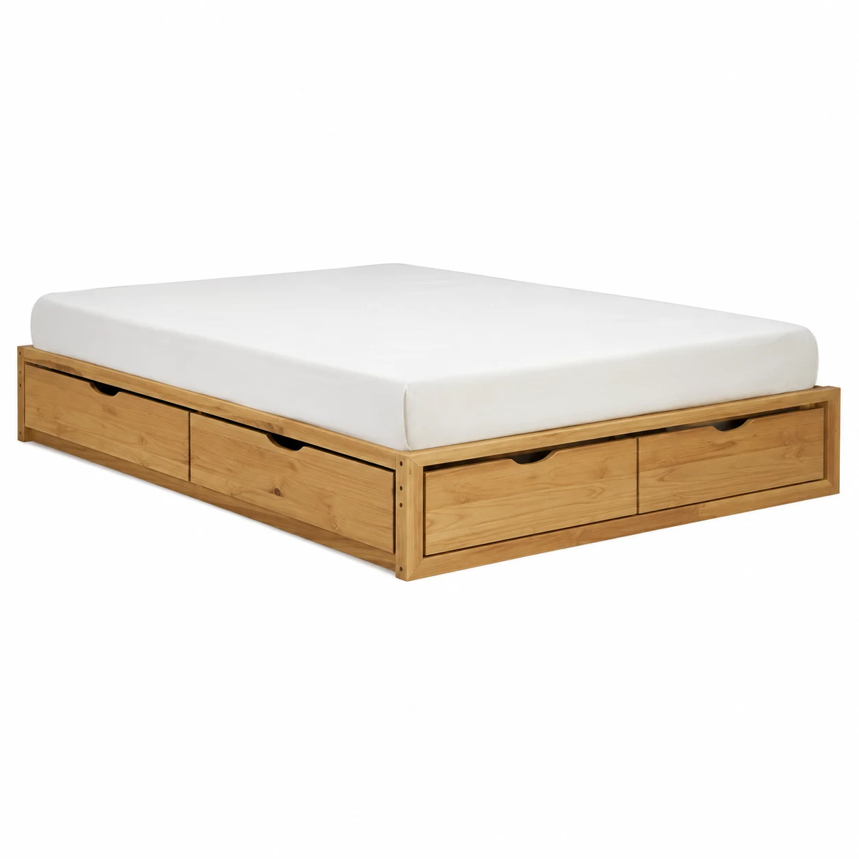Mellow Naturalista Classic Solid Wood Platform Bed with Storage