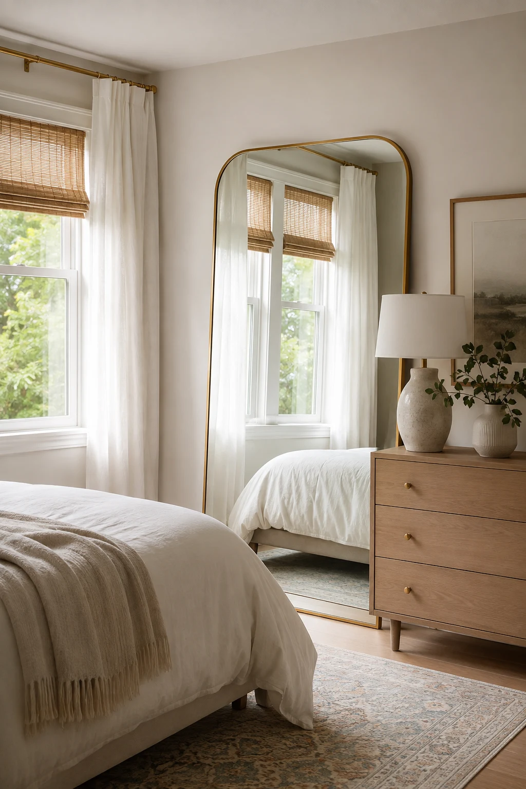 Place Mirrors Where They Multiply Natural Light — small room decor bedroom