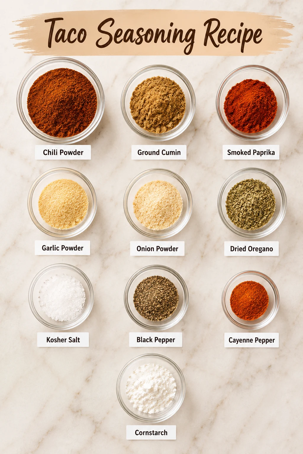 Taco Seasoning Recipe ingredients Taco Seasoning Recipe ingredients