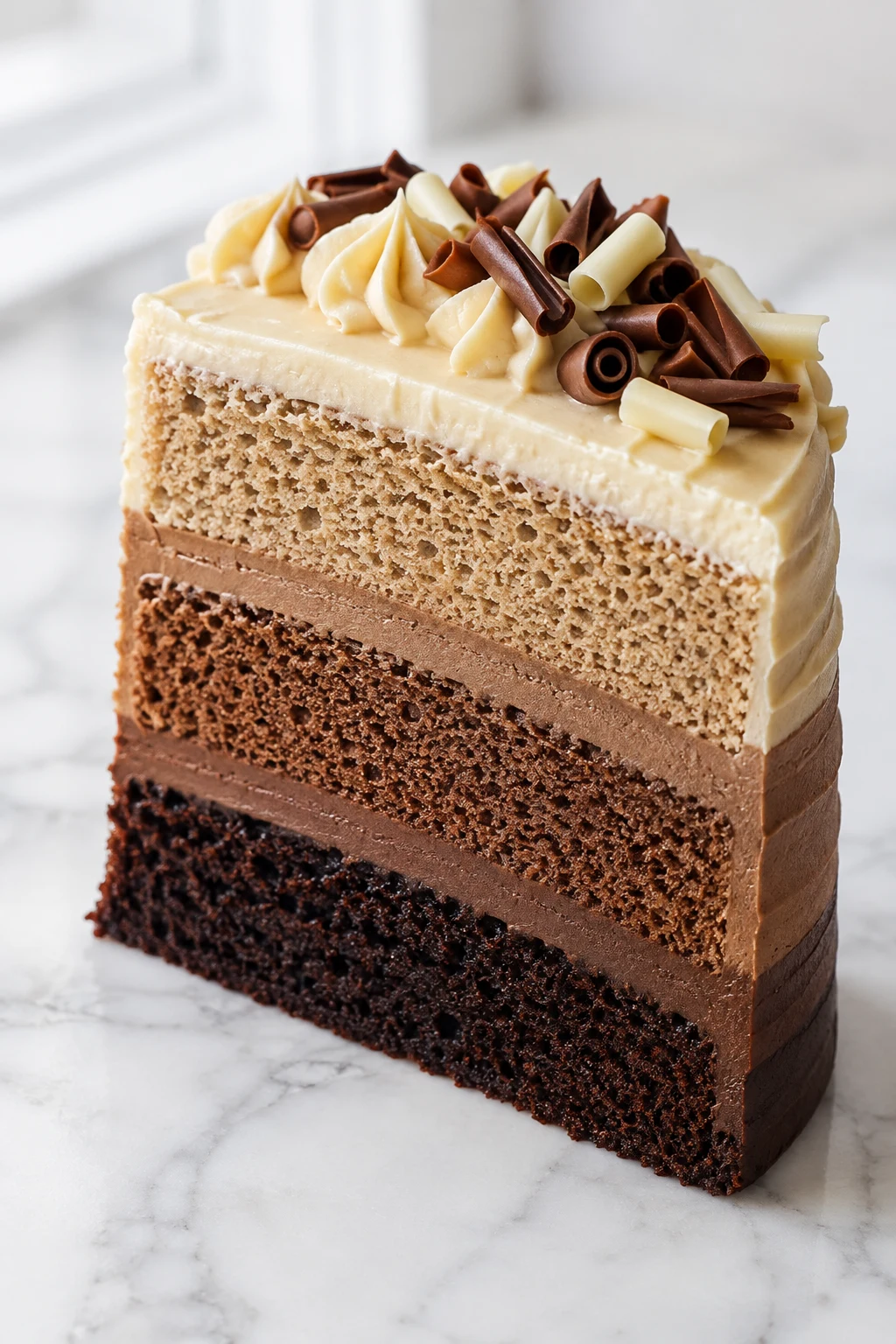 Triple chocolate ombre cake