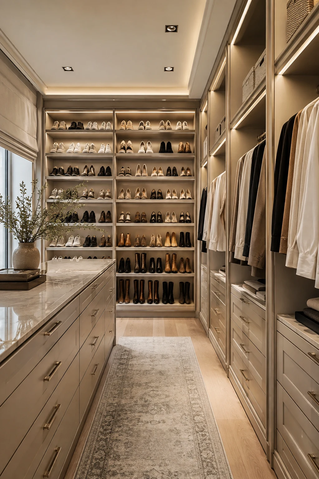 Walk In Closet Ideas with Custom Shoe Storage — walk in closet ideas