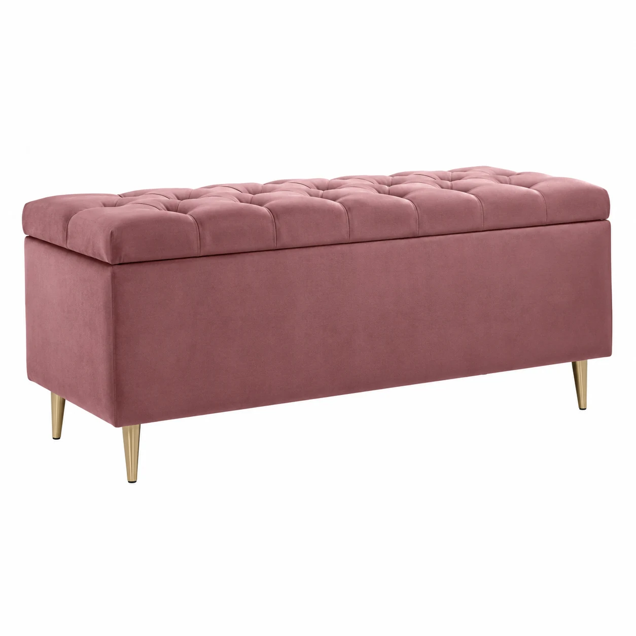 HomePop Velvet Storage Ottoman Bench