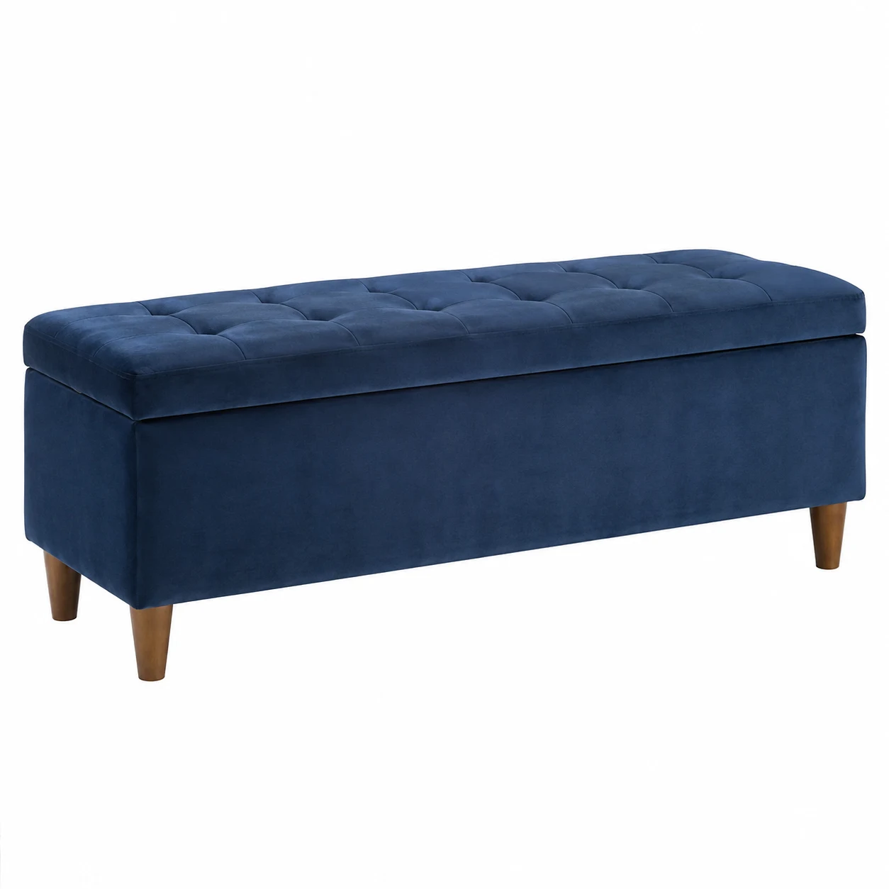 HomePop Velvet Storage Ottoman Bench