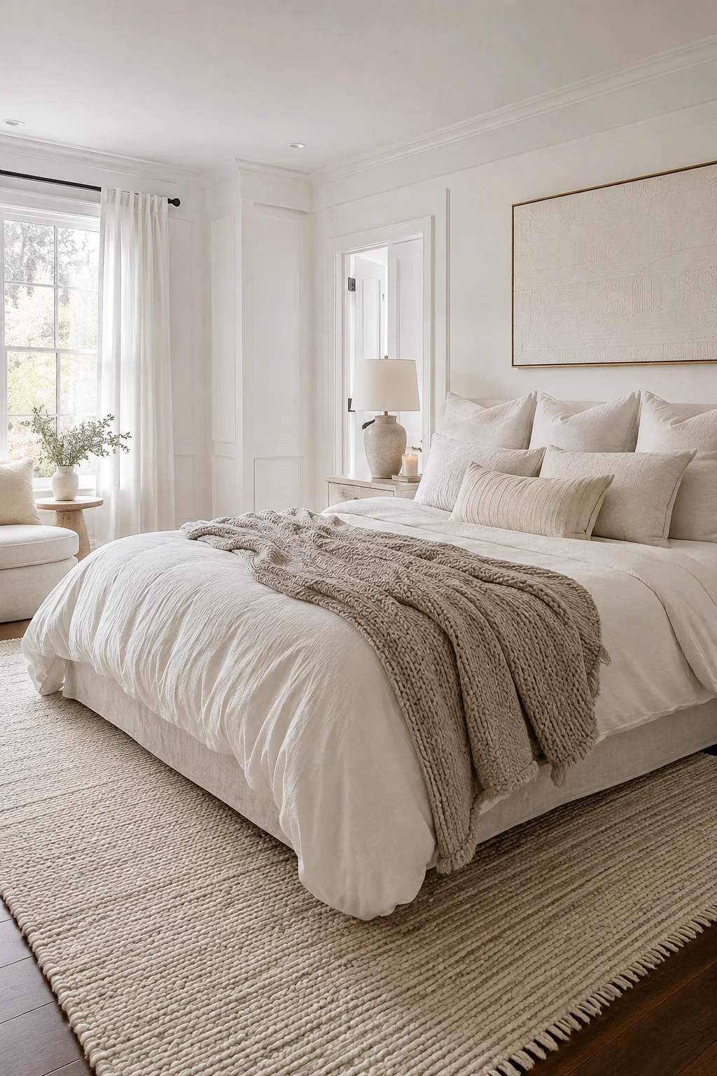 Bring Texture Into a White Room Decor Bedroom With Rugs and Fabrics — white room decor bedroom