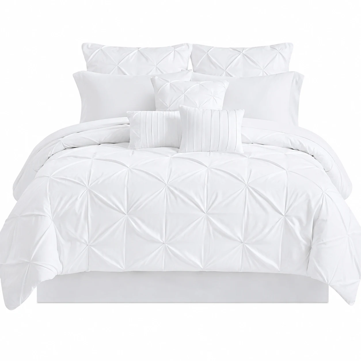 Bedsure White Queen Comforter Set 7 Pieces